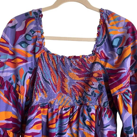 Terra & Sky Women Crop Top 1X Vibrant Colorful Boho Retro Y2K Festival Babydoll - Picture 10 of 10